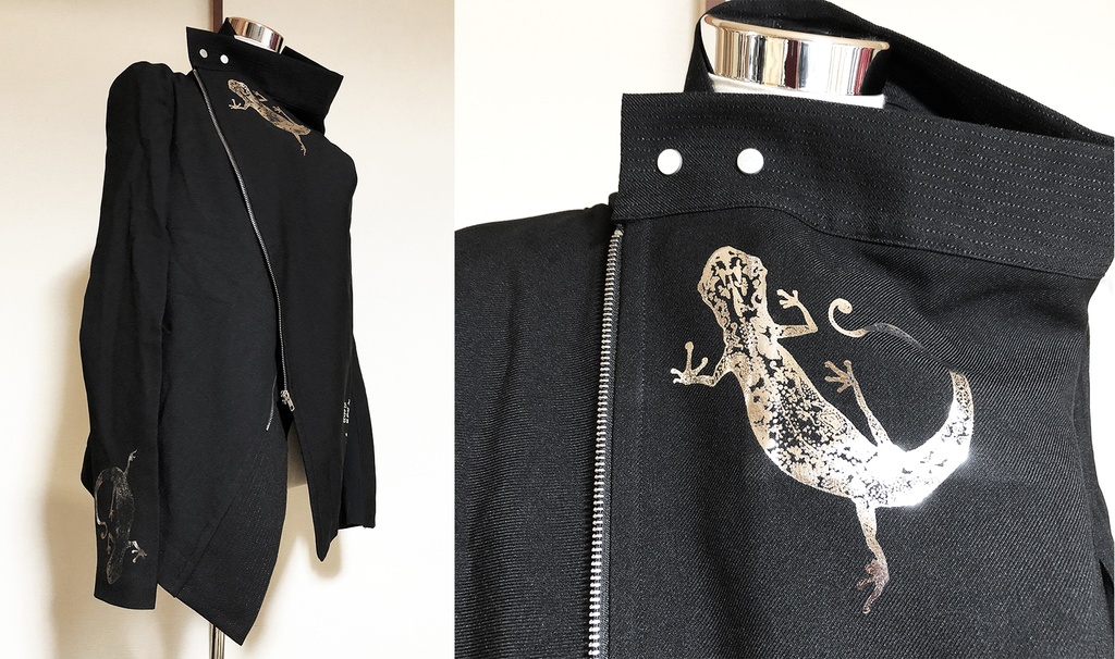 銀箔ヤモリのドレーブジャケット