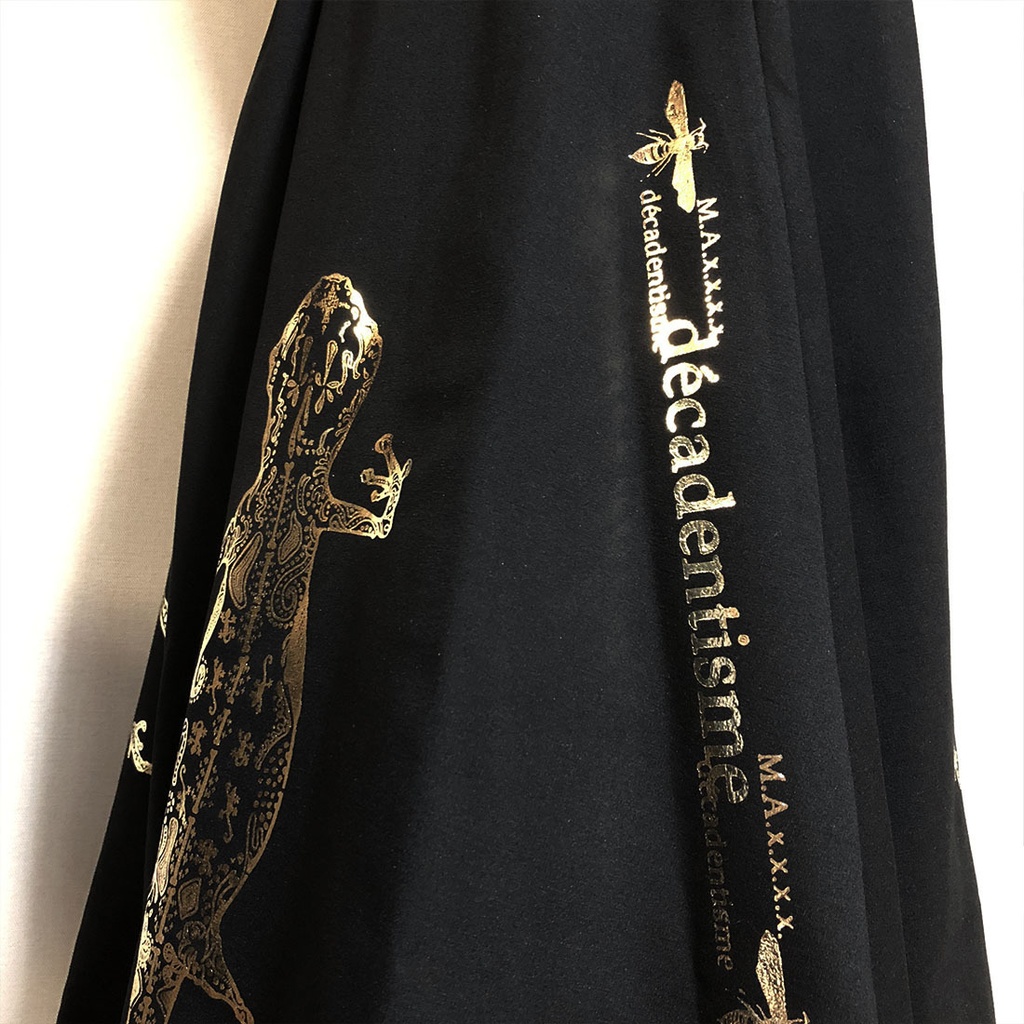 BIG金箔ヤモリのヘムラインスカート【M】