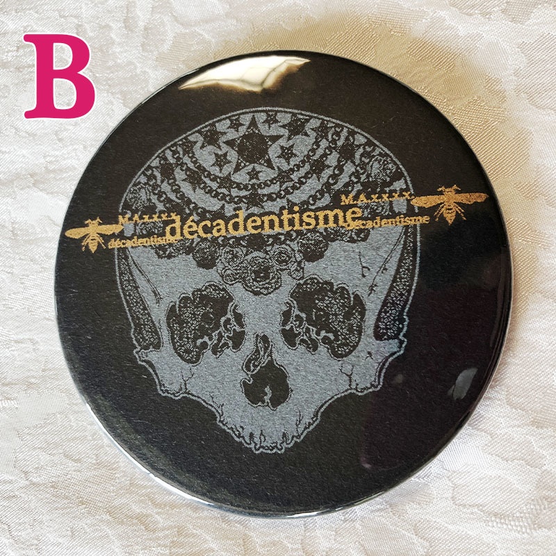 黒と白と金のしゃれこうべ*缶バッジ