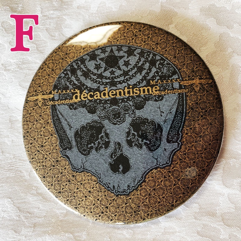 黒と白と金のしゃれこうべ*缶バッジ