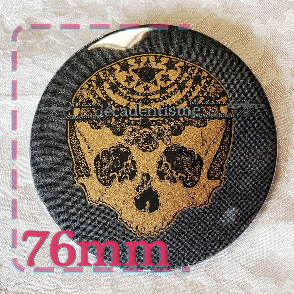 黒と白と金のしゃれこうべ*缶バッジ