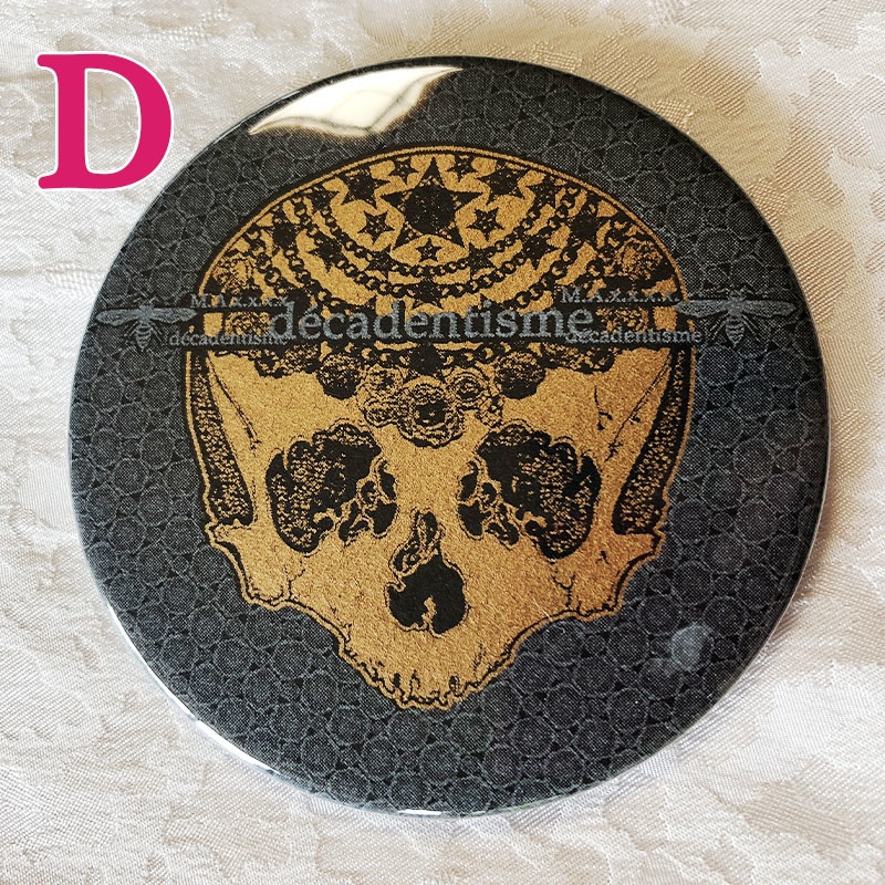 黒と白と金のしゃれこうべ*缶バッジ