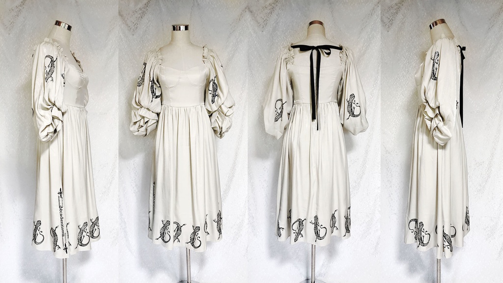 ヤモリのRomantiqueドレス【アイボリー】