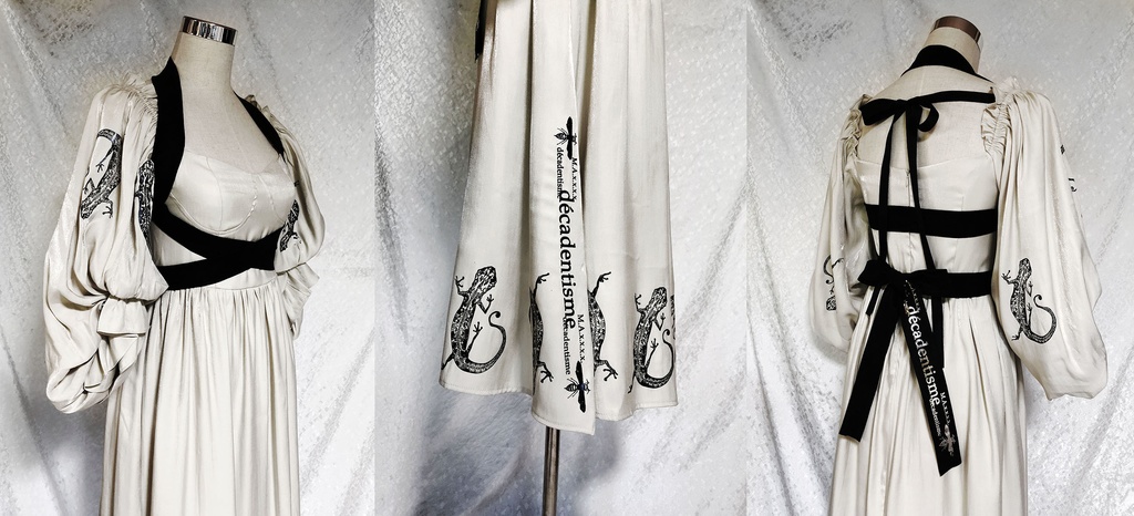 ヤモリのRomantiqueドレス【アイボリー】