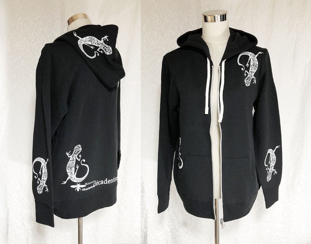 『ヤモリ』ダブルZIPパーカー