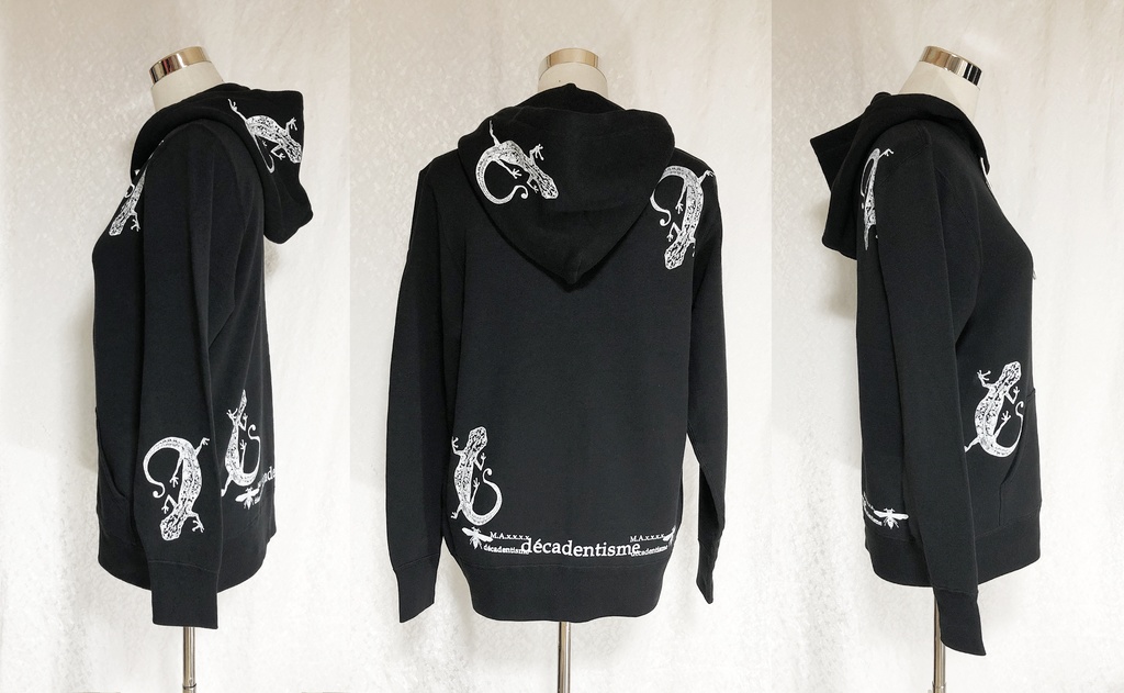 『ヤモリ』ダブルZIPパーカー