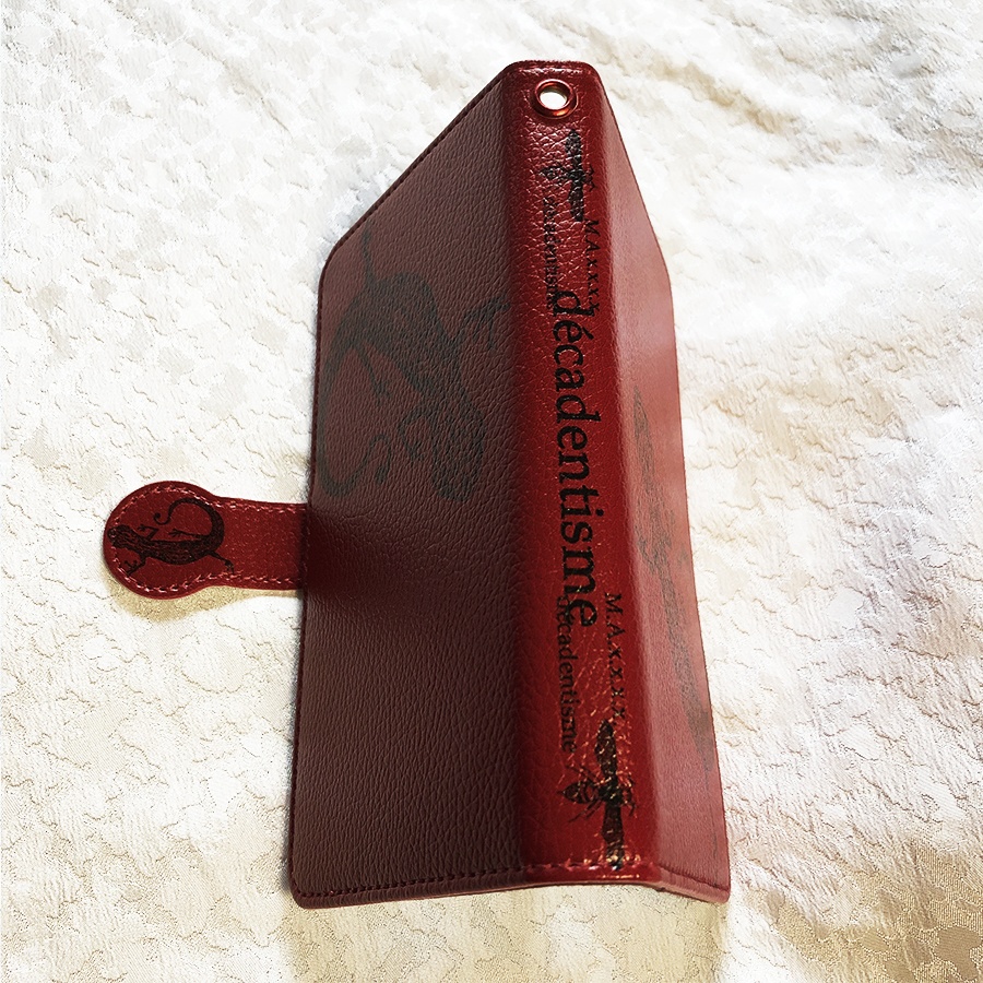 ヤモリの手帳型スマホケース【ボルドー・L】