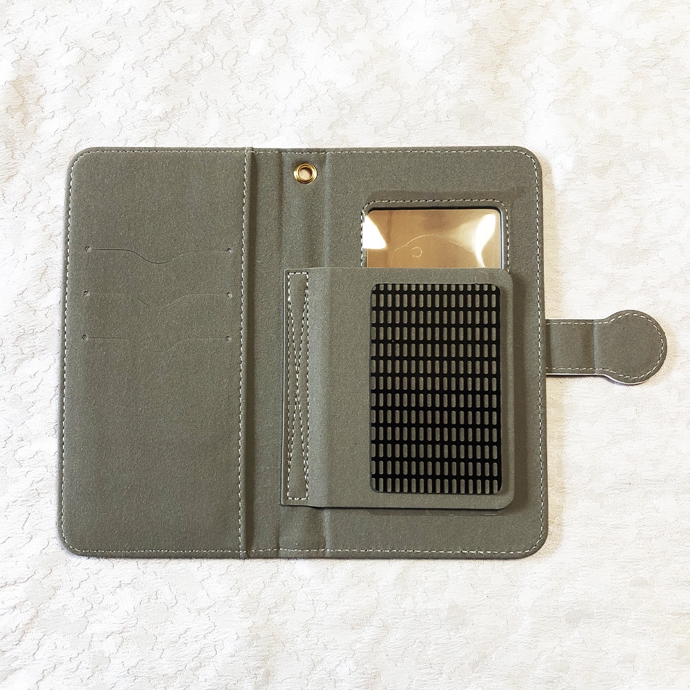 ヤモリの手帳型スマホケース【ボルドー・L】