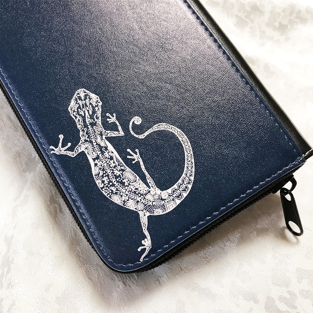 ヤモリのラウンドファスナー長財布