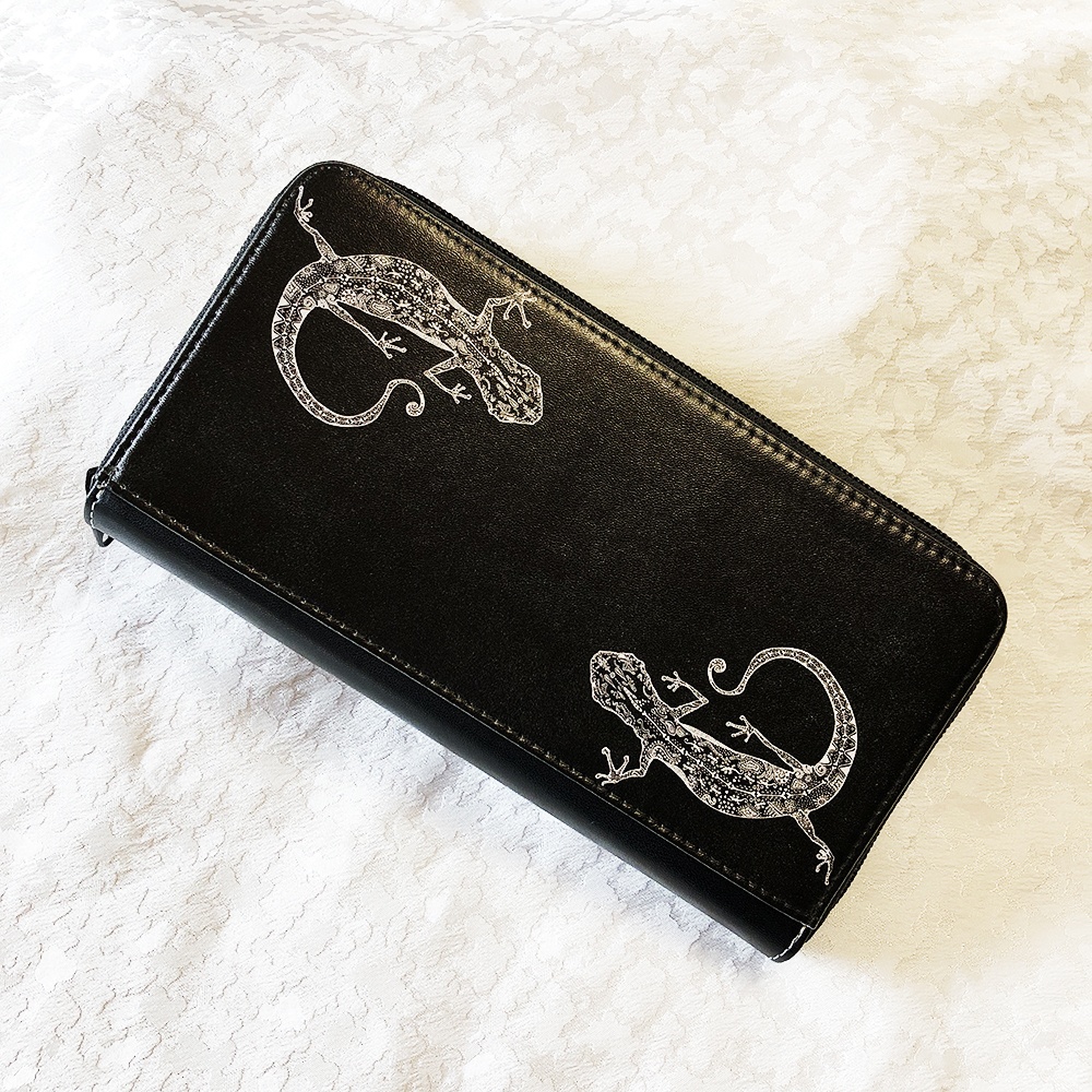 ヤモリのラウンドファスナー長財布