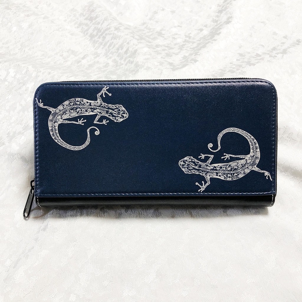 ヤモリのラウンドファスナー長財布
