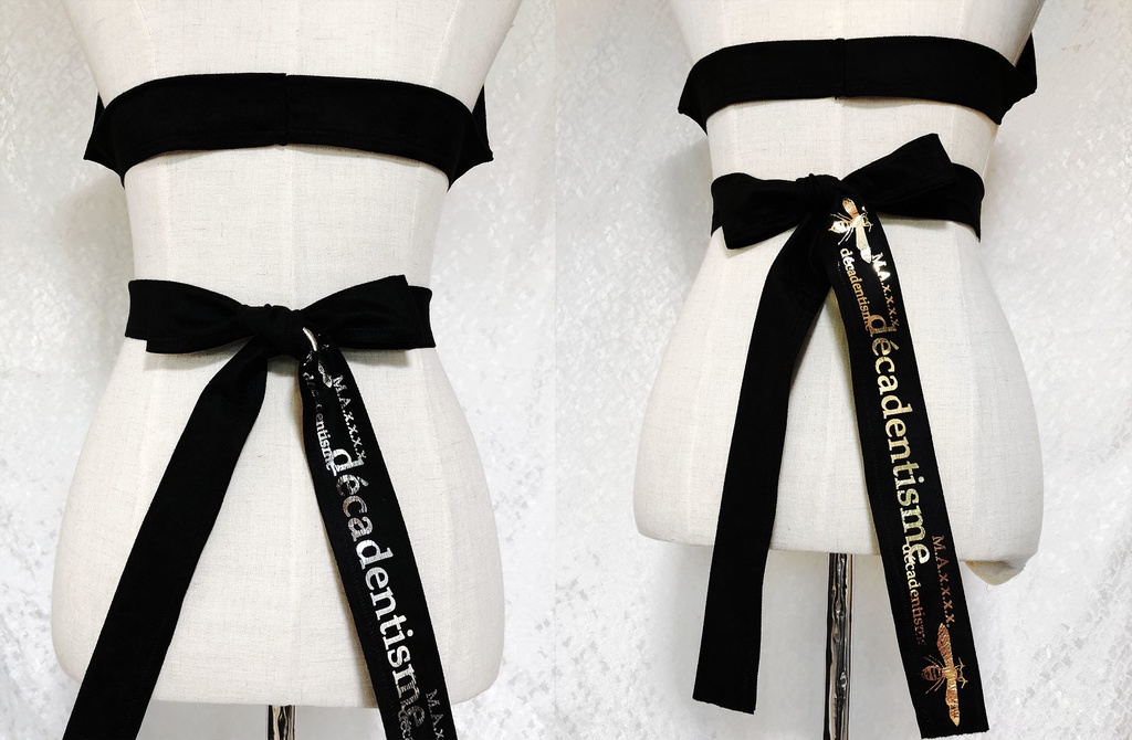 ヤモリ×シフォンジャガードのRibbonロングブラウス