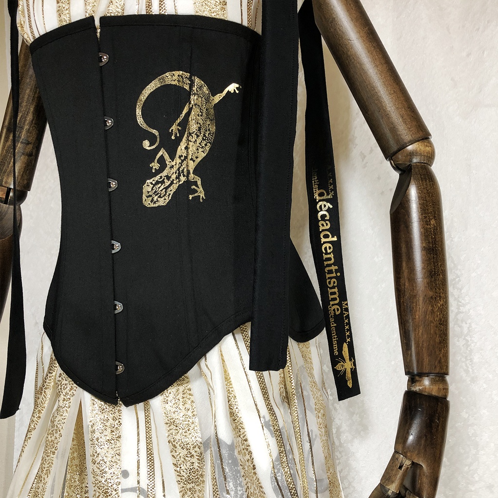 ヤモリ×シフォンジャガードのRibbonロングブラウス