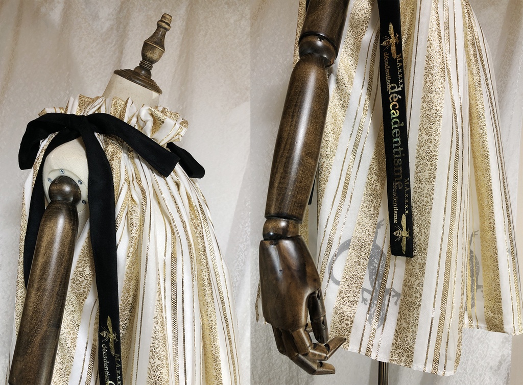 ヤモリ×シフォンジャガードのRibbonロングブラウス