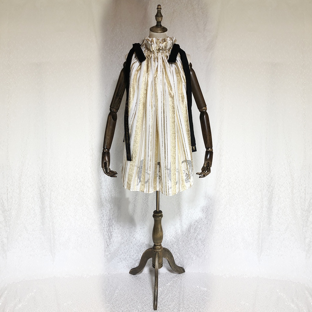 ヤモリ×シフォンジャガードのRibbonロングブラウス