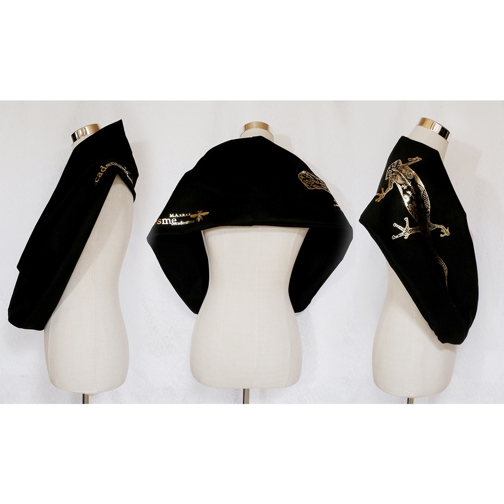 箔ヤモリのロングスヌード【ナイトブラック】