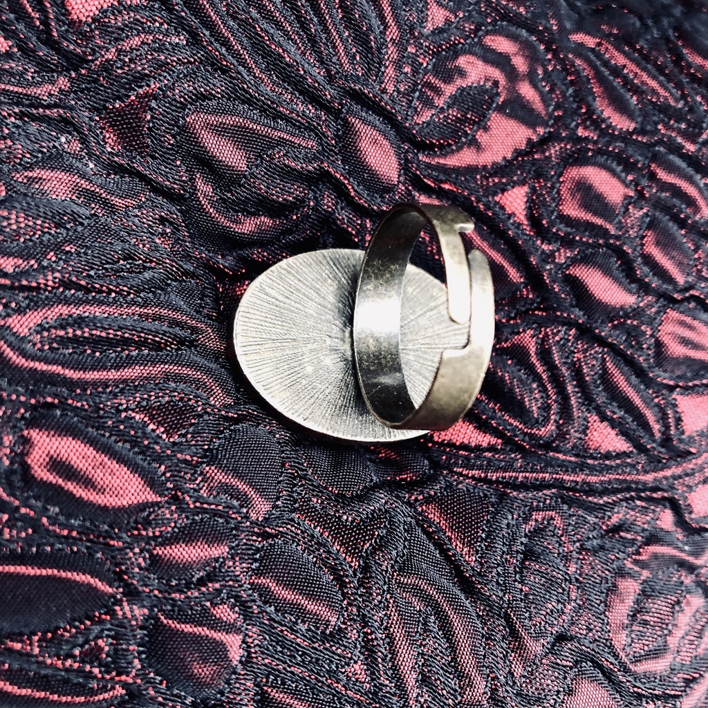 フランス製lace×ガラス製シンプルリング【蜂×アンティークゴールド】