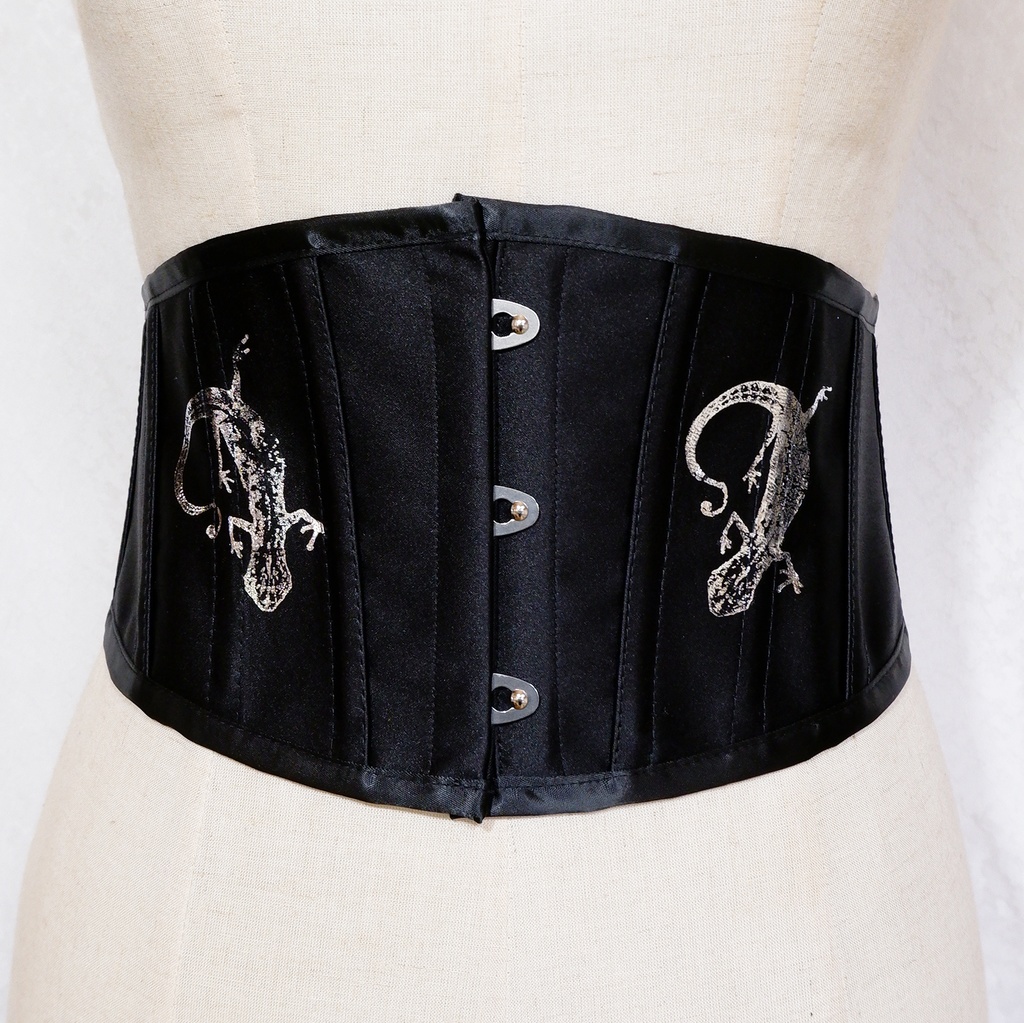 銀箔ヤモリのショートコルセット【M】