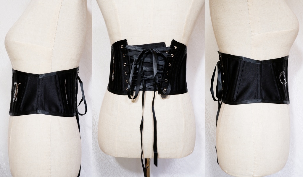 銀箔ヤモリのショートコルセット【M】