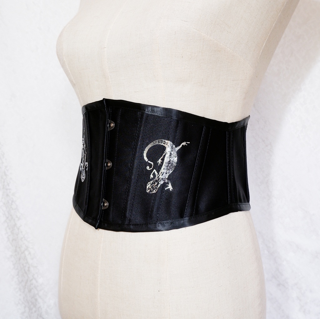 銀箔ヤモリのショートコルセット【M】