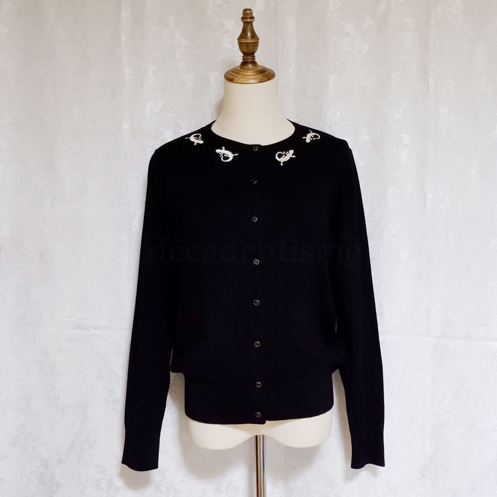 刺繍ヤモリのカーディガン【３L】