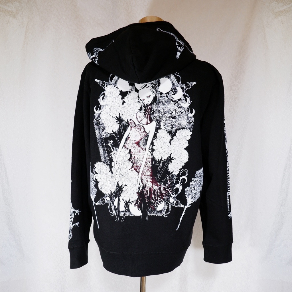 『月夜の艶めき』2色刷りダブルZIPパーカー