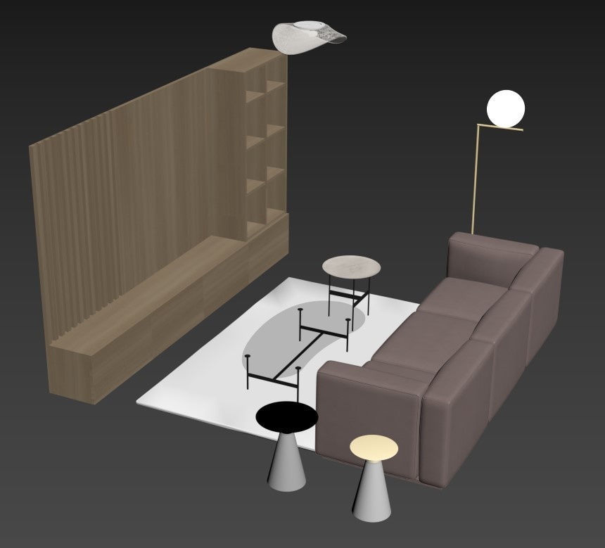 家具セット_リビング_V001【3Dモデル】