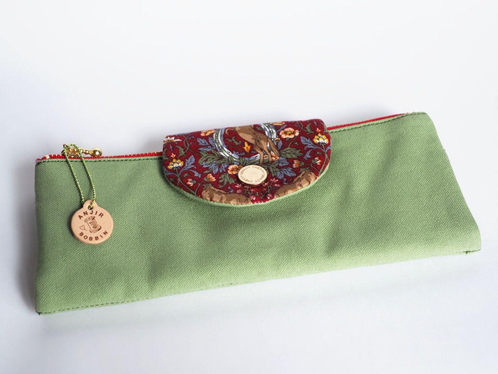 お馬柄　ダブルファスナーペンポーチ