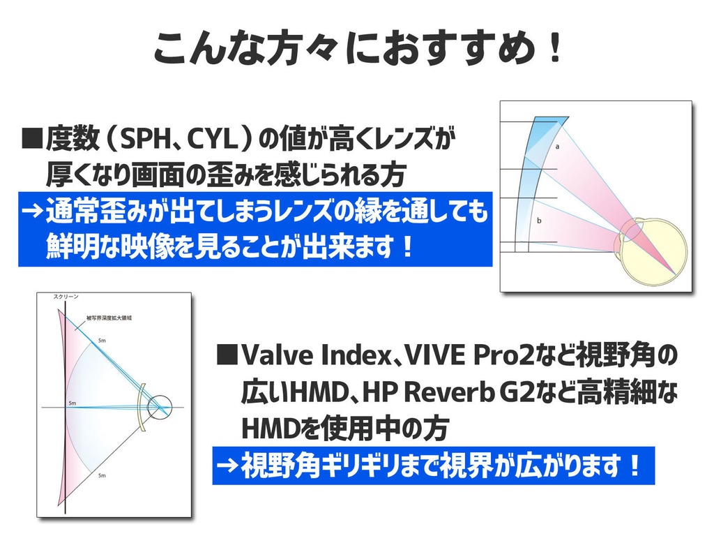 【Varjoシリーズ対応モデル】VRヘッドマウントディスプレイ専用メガネ「VRsatile/ヴァーサタイル」処方箋受領より通常3週間以内にお届け