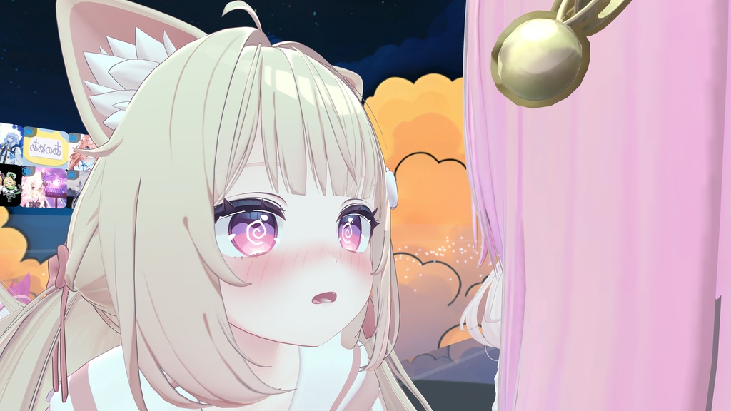 【Chiffon】【MA対応】《Multi-Emotion Kiss Animation System》- VRChat用 3種類の感情の三段キス表情アニメーション機能
