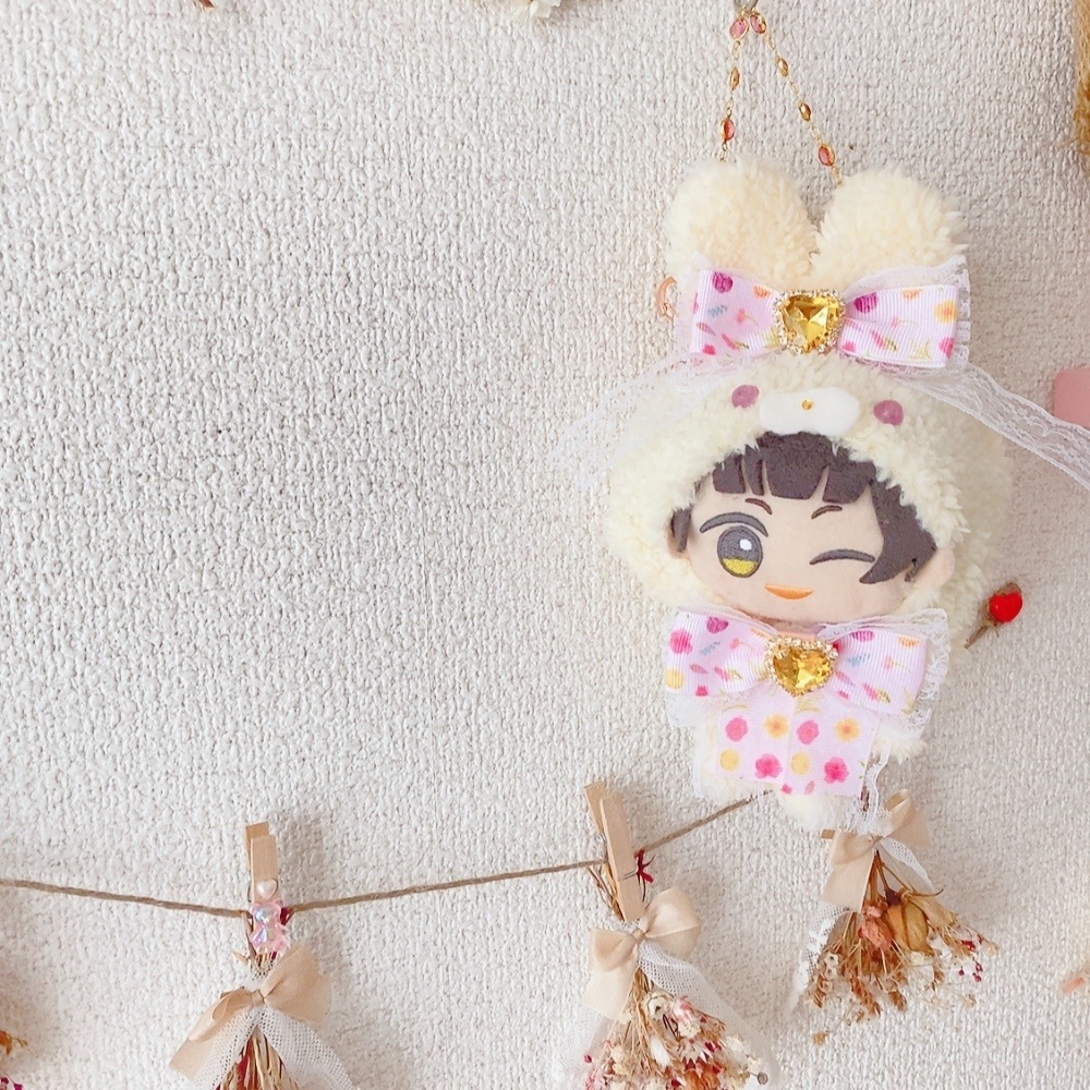 【ちびぐるみサイズ】チャーム付きうさぎさん