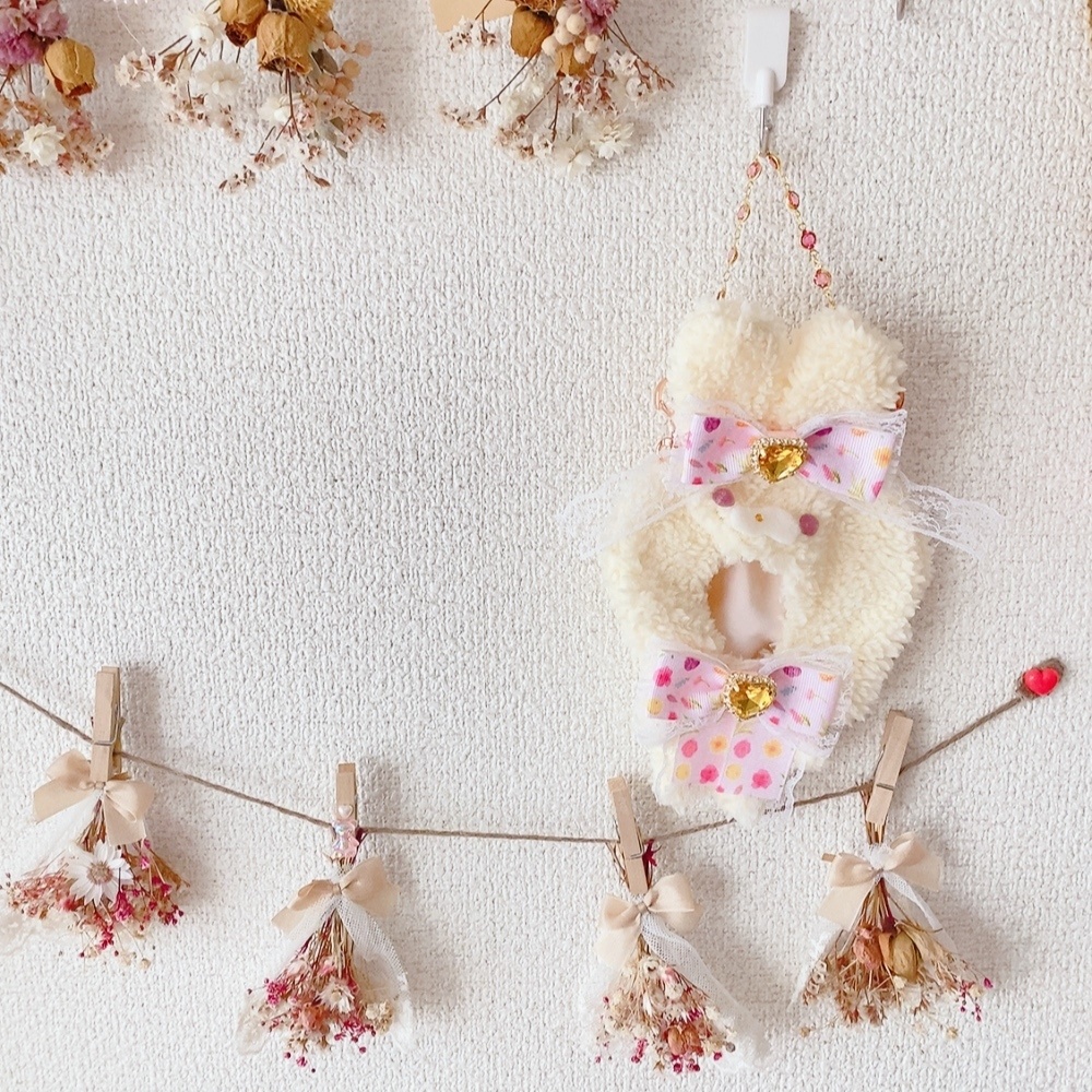 【ちびぐるみサイズ】チャーム付きうさぎさん