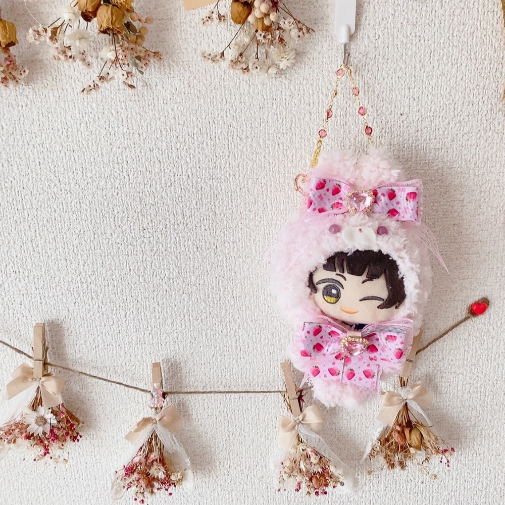 【ちびぐるみサイズ】チャーム付きうさぎさん