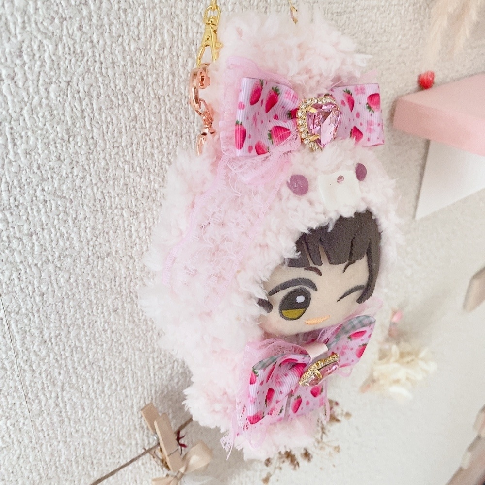 【ちびぐるみサイズ】チャーム付きうさぎさん