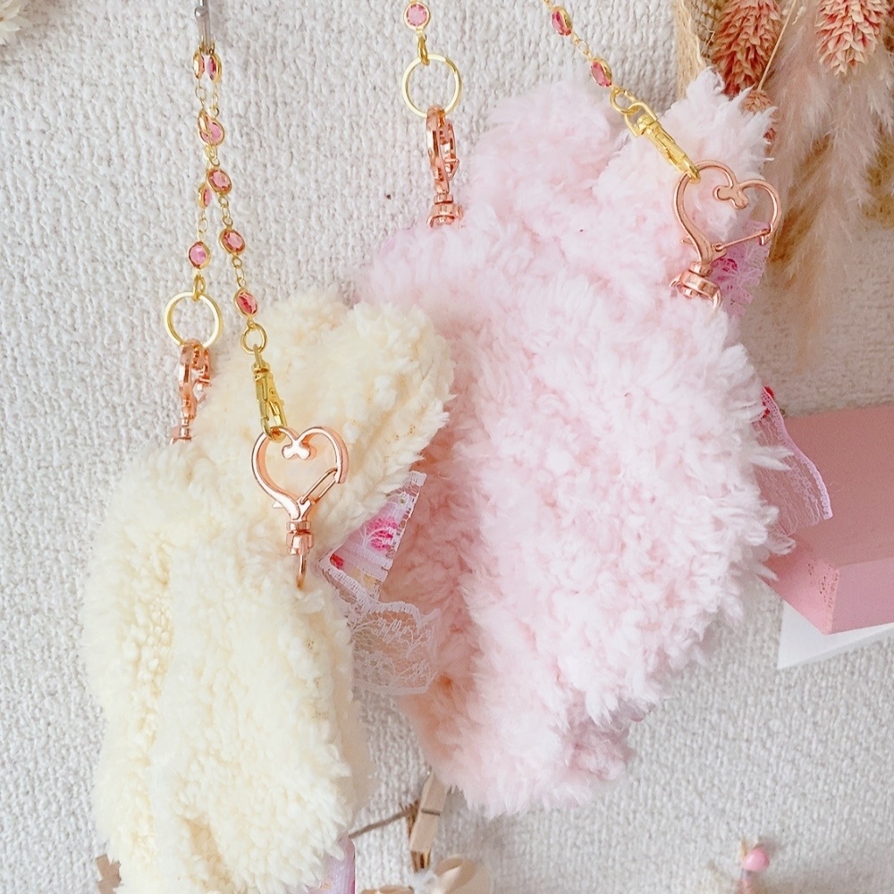 【ちびぐるみサイズ】チャーム付きうさぎさん