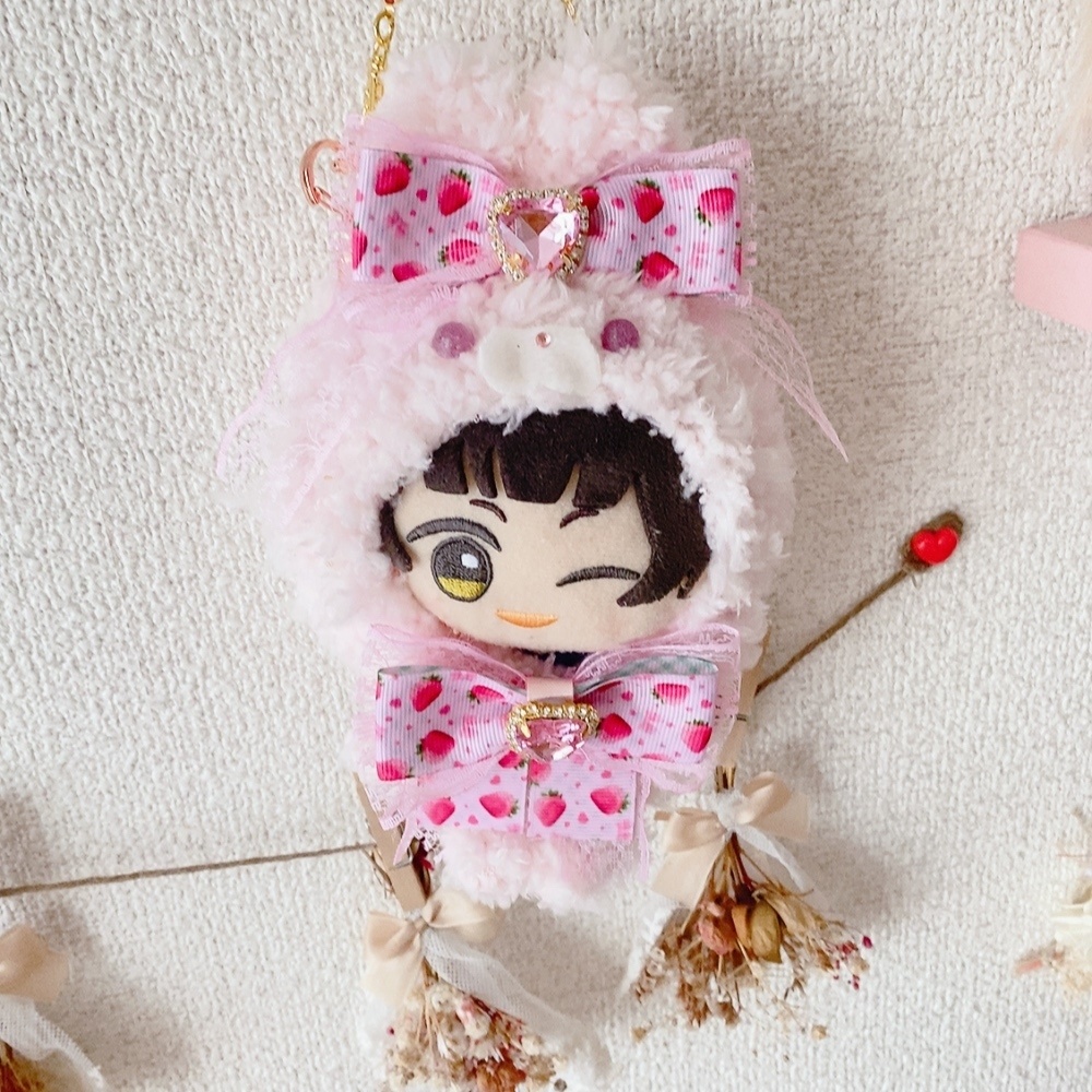 【ちびぐるみサイズ】チャーム付きうさぎさん