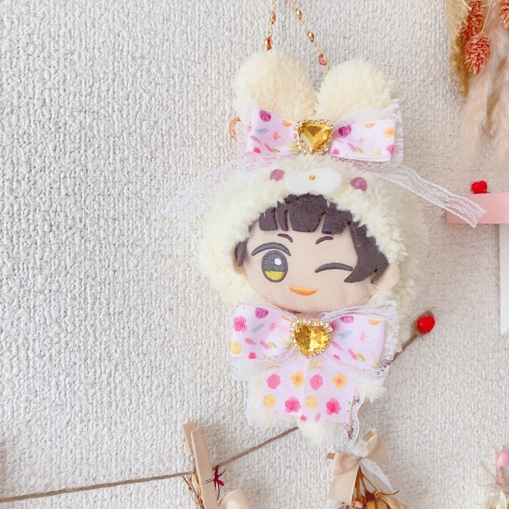 【ちびぐるみサイズ】チャーム付きうさぎさん