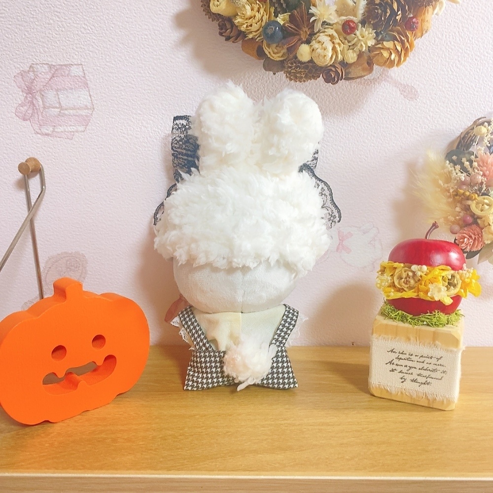 うさぎさんサロペット&モコモコ帽子