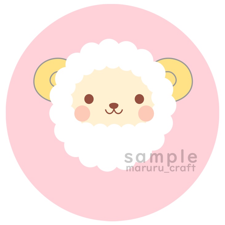 まるるのデザインガーデン ひつじ まるちゃん 缶バッジ