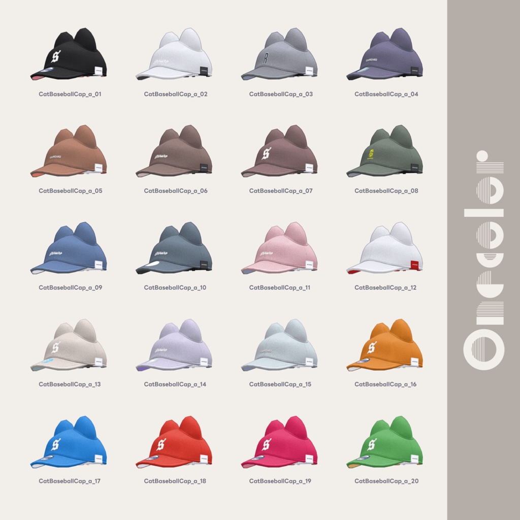 みみつきベースボールキャップ Cat Baseball Cap