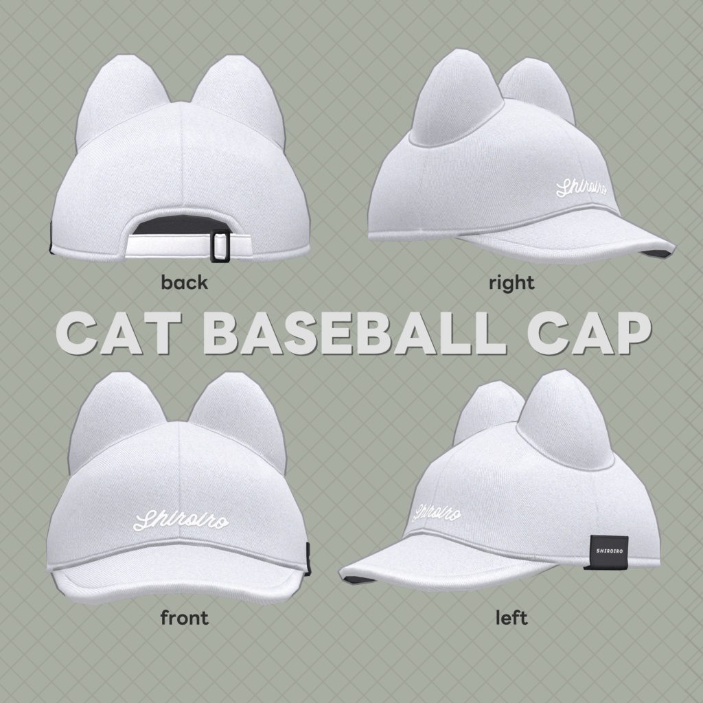 みみつきベースボールキャップ Cat Baseball Cap