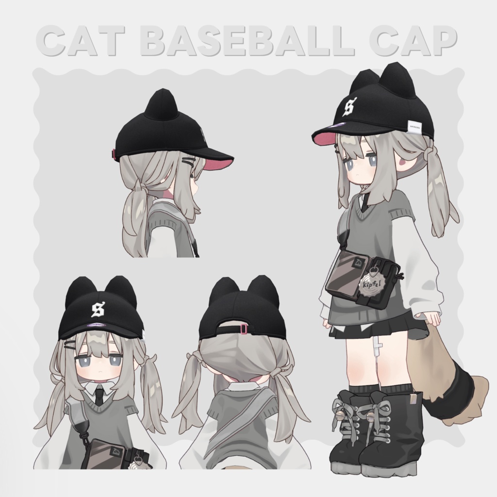 みみつきベースボールキャップ Cat Baseball Cap