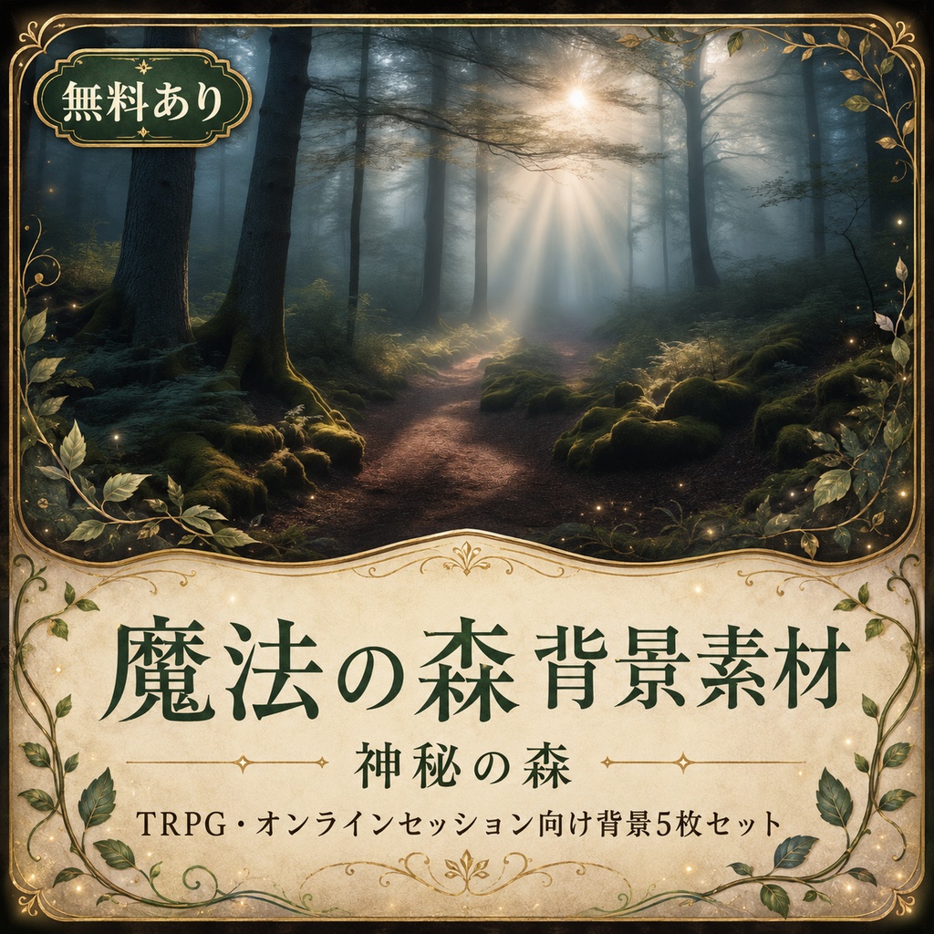 《無料あり》魔法の森背景素材（幻想の森）｜TRPG・オンラインセッション向け背景5枚セット