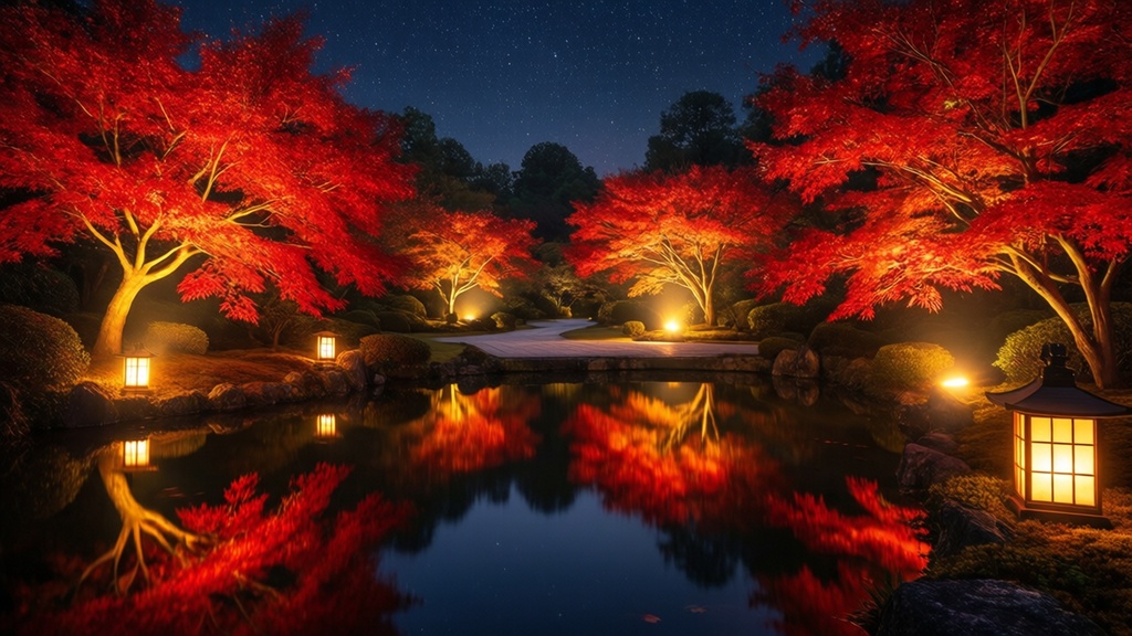 【無料あり】秋の古都・紅葉と寺社巡りミニパック Vol.04|夜の灯りと宿編|TRPG背景素材|ROOM ZIP対応