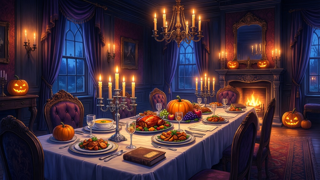 【無料あり】ハロウィンの夜の洋館ミニパック Vol.02|館内探索編|TRPG背景素材|ROOM ZIP対応