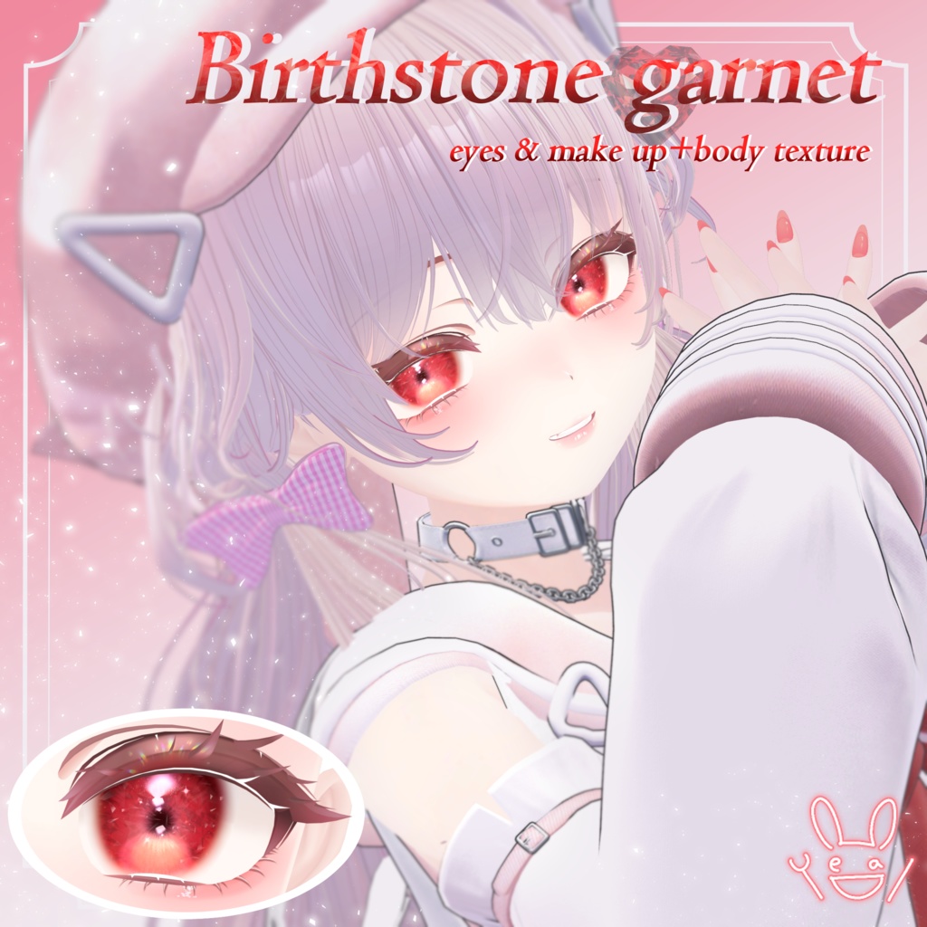 【Manuka】Birthstone garnet Eyes Texture + Make up, Body texture