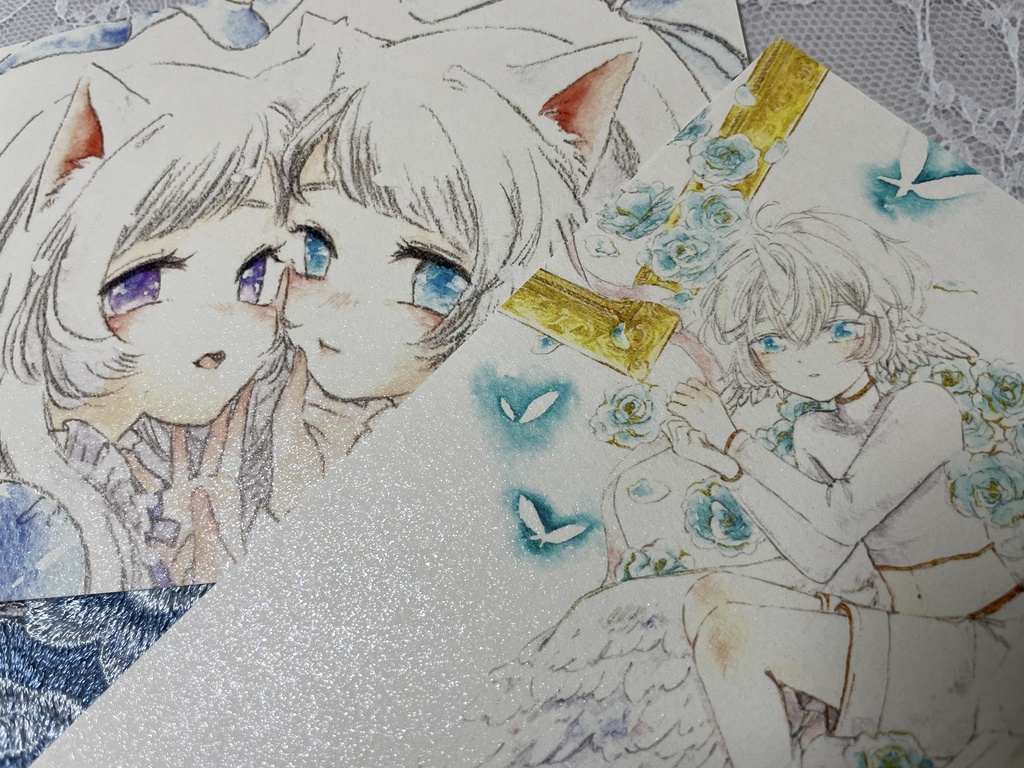 ポストカード 「蒼のレガーロ」「リリー&シエル」
