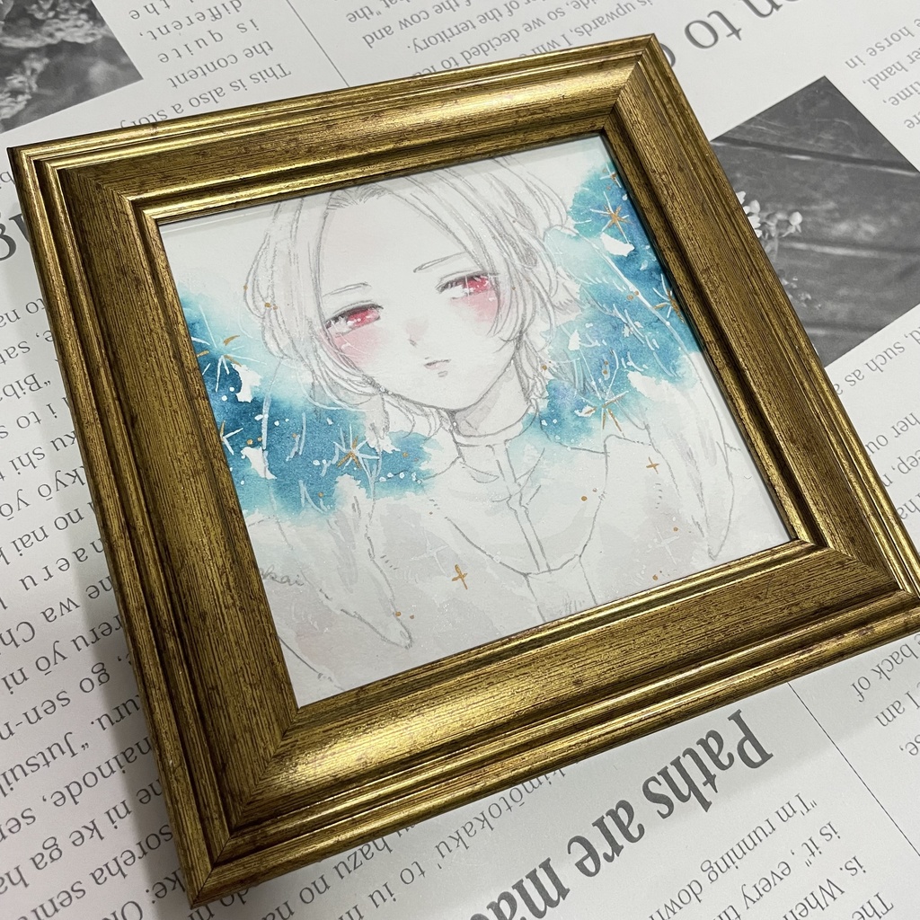 額装原画「蒼氷に凛と立つ」