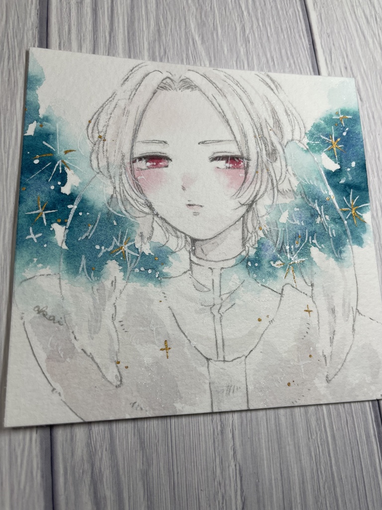 額装原画「蒼氷に凛と立つ」