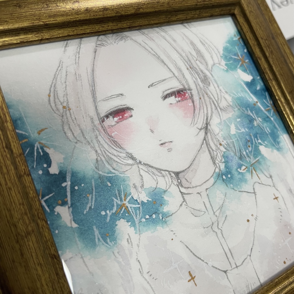 額装原画「蒼氷に凛と立つ」
